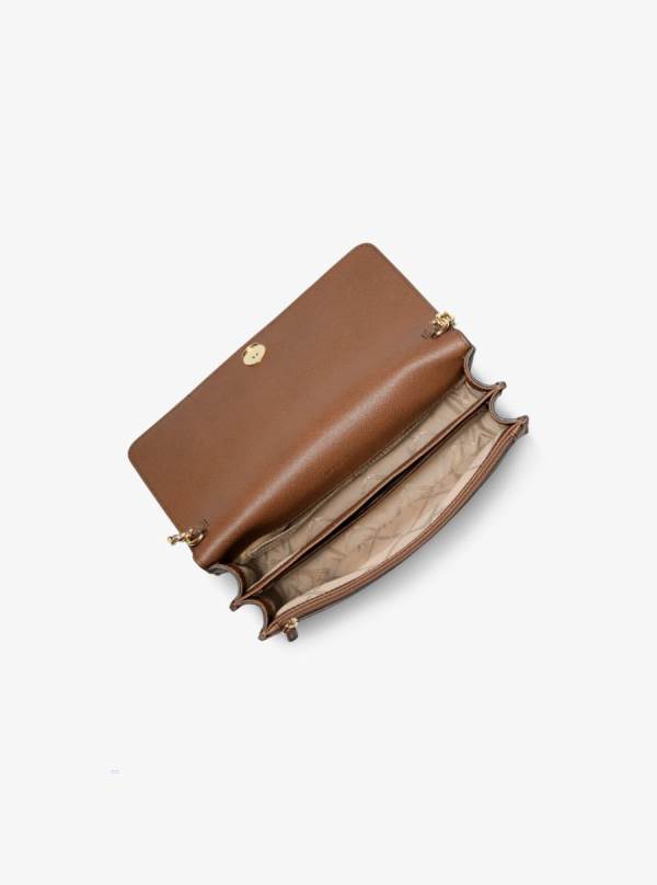 Damske Crossbody Kabelka Michael Kors Daniela Large Saffiano Leather Hnede - Kabelky Michael Kors Sleva | OXPEB-3942